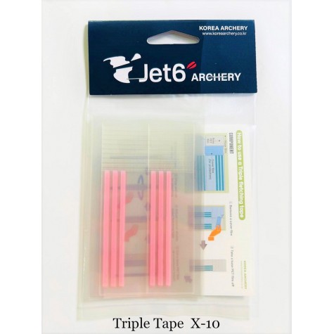  Jet6 Vane Double Sided Triple Fletching Tape (10 x Sheets of 2 Triples) for X10) : 