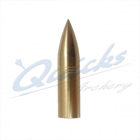 Brass Screw-On Bullet Point 5/16 125grain (each) : QP12Points For Wood ArrowsQP12