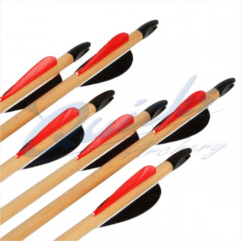 Longshot Standard Wooden Arrows for Lighter Bows (set of 6) : QS61Wooden ArrowsQS61X6
