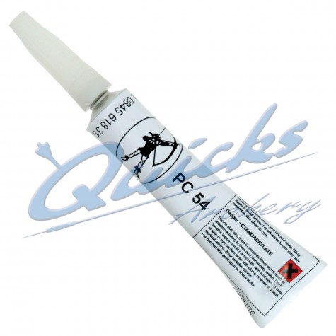 Fletching Glue by Quicks : PC54 Cyanoacrylate Rapid Set Gel Glue 20g : ZK27Glues / Adhesives-ZK27